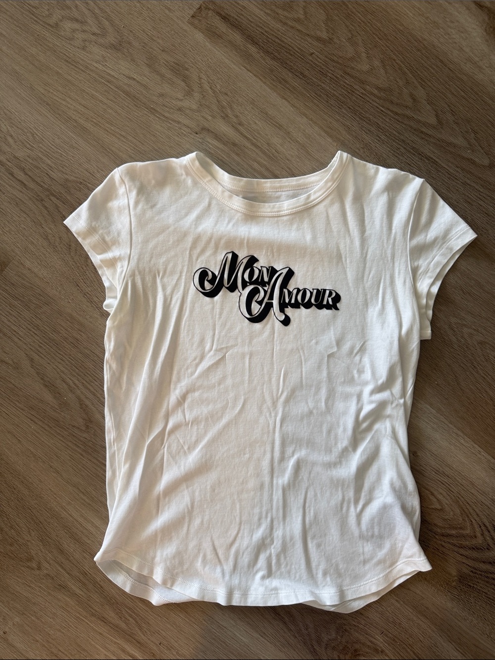 Zadig & Voltaire White Tee with Black 'Mon Amour' Graphic